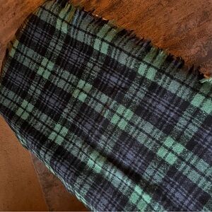 Green and Black and blue Plaid Scarf
